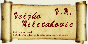 Veljko Miletaković vizit kartica